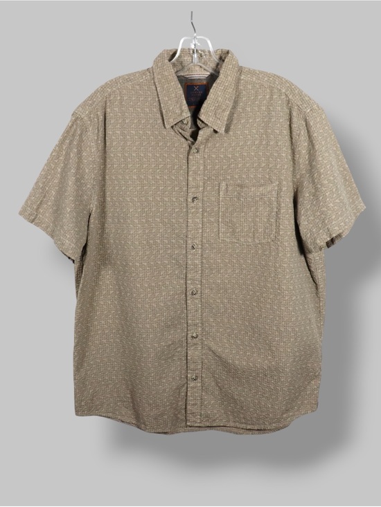 Denver Hayes Other - Denver Hayes Short Sleeve Button-Up Shirt Tan Pattern Men’s Large Casual